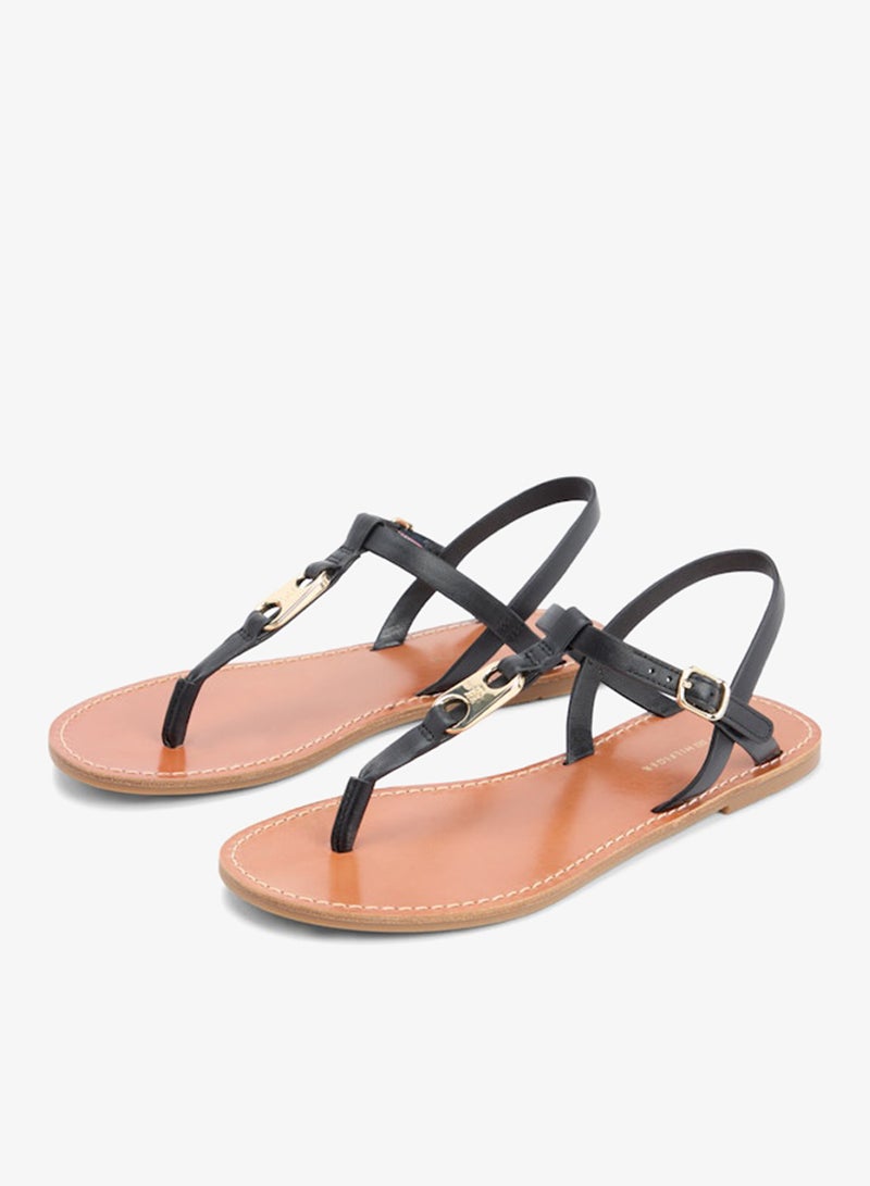 TOMMY HILFIGER Leather TH Monogram Strap Sandals - Image 3